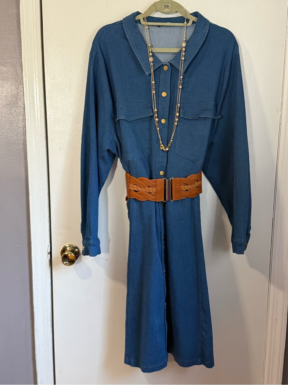 BloomChic Casual Denim Shirt Dress